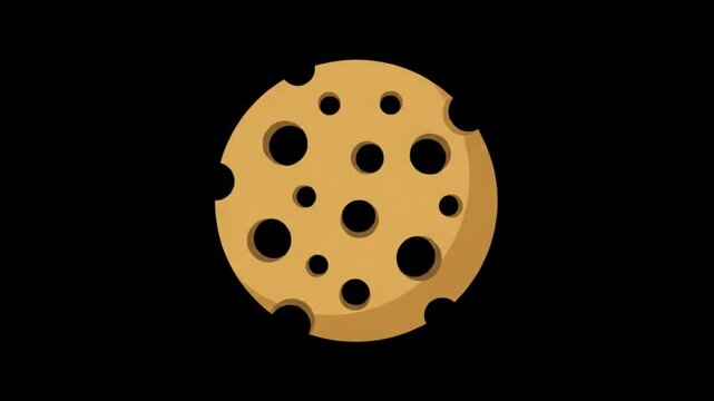 Oktoberfest Cheese Wheel Animated Icon with Golden Fill and Bounce