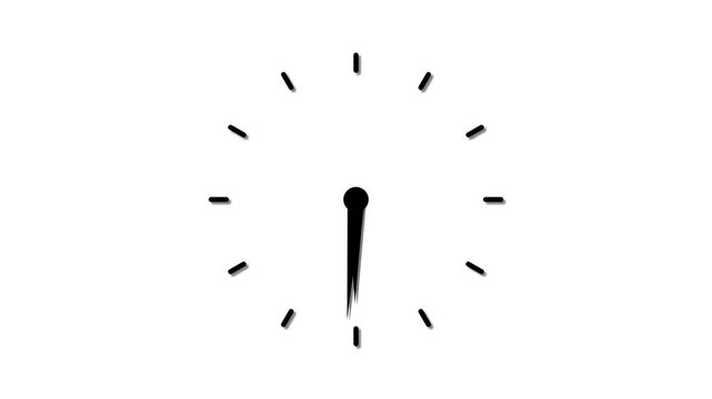 Minimalist black clock face with simple hands showing current time for business planning and office productivity concept isolated on a clean graphic design element for web projects