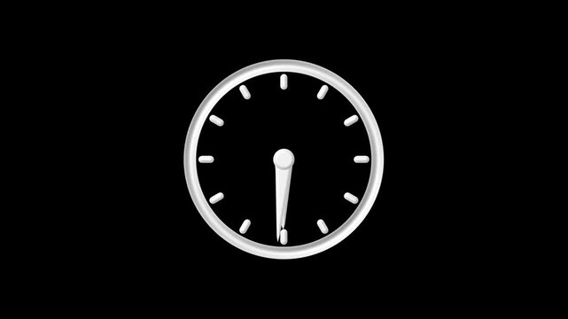 Simple white round wall clock face with clock hands showing the time isolated on a solid black background for business schedule and office deadline concept