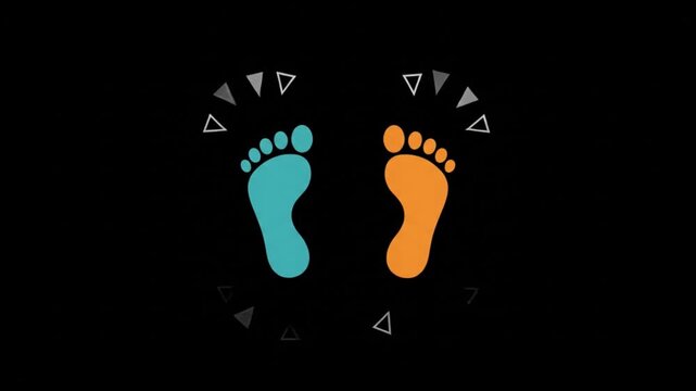 Traditional Bavarian Dancing Footprints Animated Vector Icon