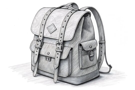 Vintage leather backpack with multiple compartments and straps