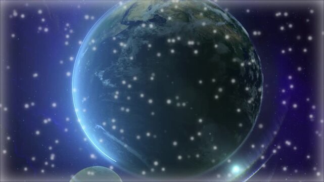 Intro template featuring blue planet earth with lens flares with flares editable text intro video earth space