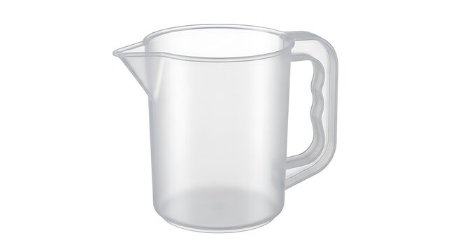 Clear plastic measuring jug with a handle for kitchen cooking and baking tasks. heavy-duty jug designs