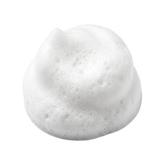 Fototapeta premium Isolated white foam swirl with bubbles on transparent background
