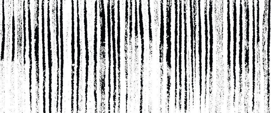 Black vertical stripes with textured white background and rough edges creating a distressed abstract pattern
