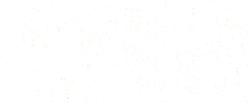 Scattered small golden dots and abstract shapes on a white background speck