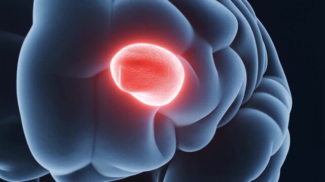 3D glowing brain section highlighting neural activity and cognitive function medical research concept