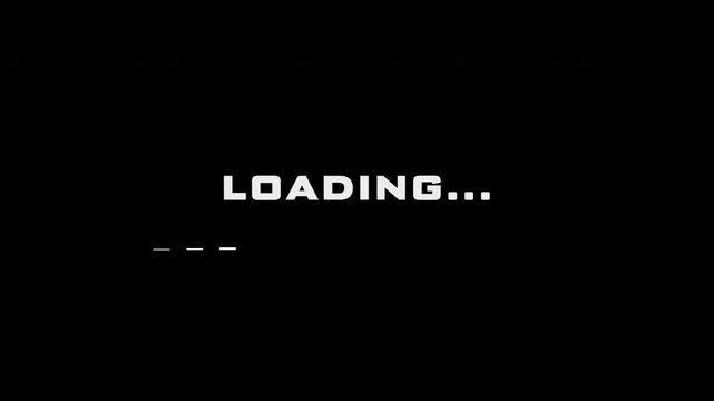 4k loading bar animation on black background with a signal loading display.