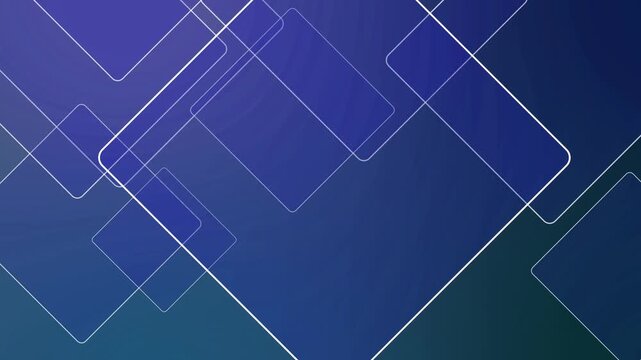 Abstract background with overlapping translucent rounded squares and thin outlines animation