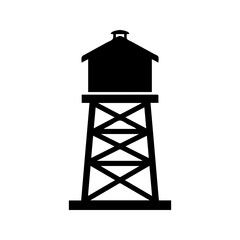 Naklejka premium Water Tower Icon Elevated Reservoir Tank Silhouette Vector Illustration 