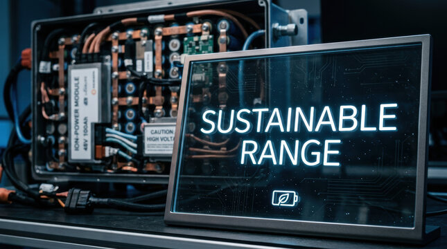 Sustainable energy drivetrain research highlights electric vehicle range through diagnostic display and exposed power electronics laboratory