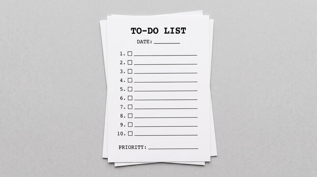 To-do list paper template for daily task planning.