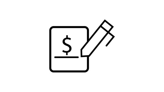 Paper document with dollar sign and pen icon indicating financial agreement or contract.