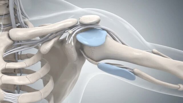 3D Medical Animation of Shoulder Joint Rotational Movement Anatomy