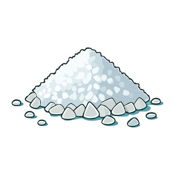 Heap of pure natural sea salt grains for culinary seasoning and food preservation info-graphic design vector illustration visual asset