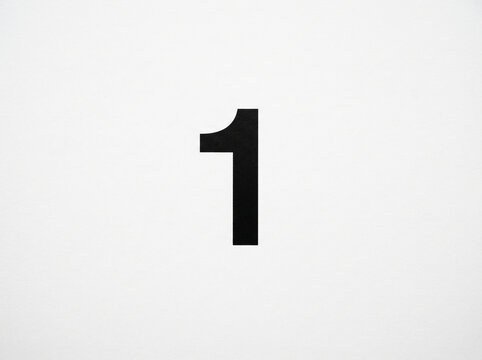 number one on white background
