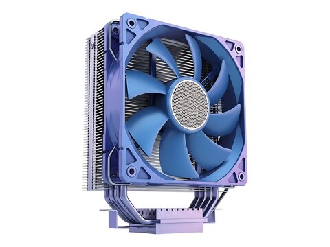 High performance computer cpu air cooler with blue fan and metal heatsink