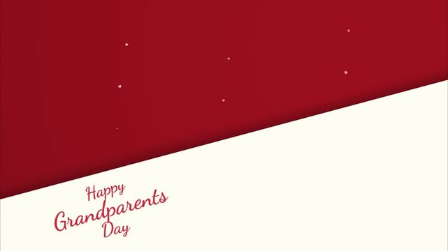 National grandparents day greeting card template minimalist red white paper cut style elegant typography background for holiday social media post