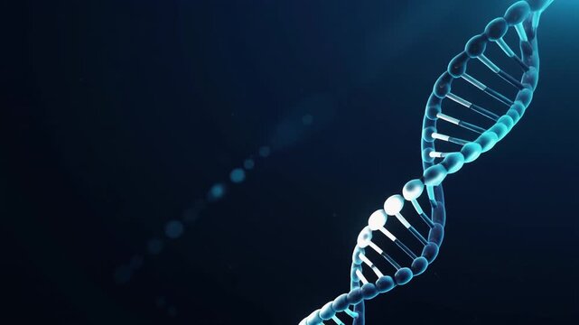 Elegant DNA helix background with clean copy space for biotechnology websites, science presentations, medical education, research campaigns, and corporate communication.
