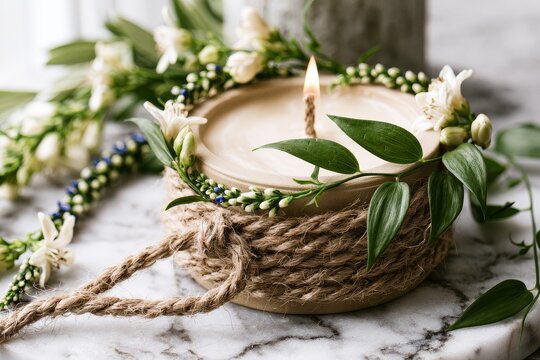 Mini flower arrangement, with traditional craftsmanship and ambient light