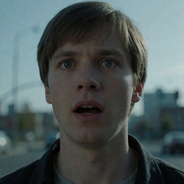Young man &mdash; surprise, wide-open eyes