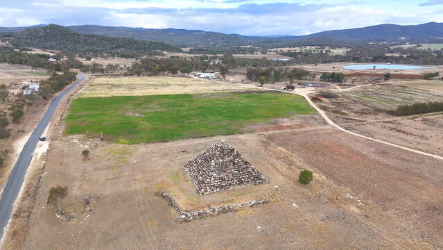 Aerial View of the Ballandean Pyramid in Rural Queensland Australia