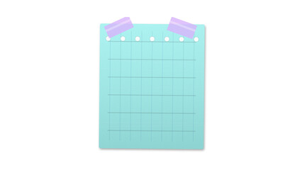 Blue grid paper memo pad with double tape for professional office organization. © ASADUZZAMAN