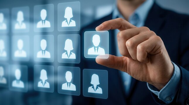 Corporate talent management concept showing recruitment and employee retention strategy.