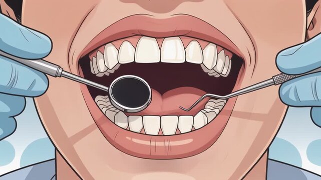 Happy dental checkup with patient smiling wide showing healthy teeth and bright smile at dentist clinic