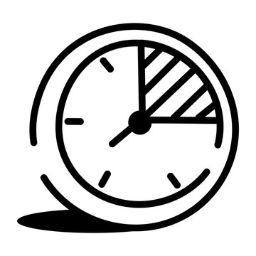 Hand-drawn doodle of a shaded clock face marking priority hours, representing focused scheduling, time allocation, planning, and productive work.