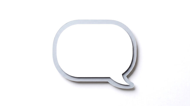 Speech bubble cutout craft with a textured gray border. paper speech icon design for communication