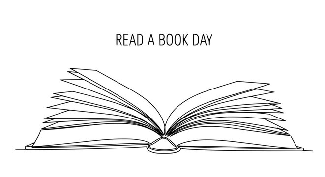 Open Book Illustration Isolated on Transparent Background - Read A Book Day Concept