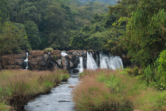 Scenic Kote Abbe Falls in forests of Coorg district, karnataka, India.