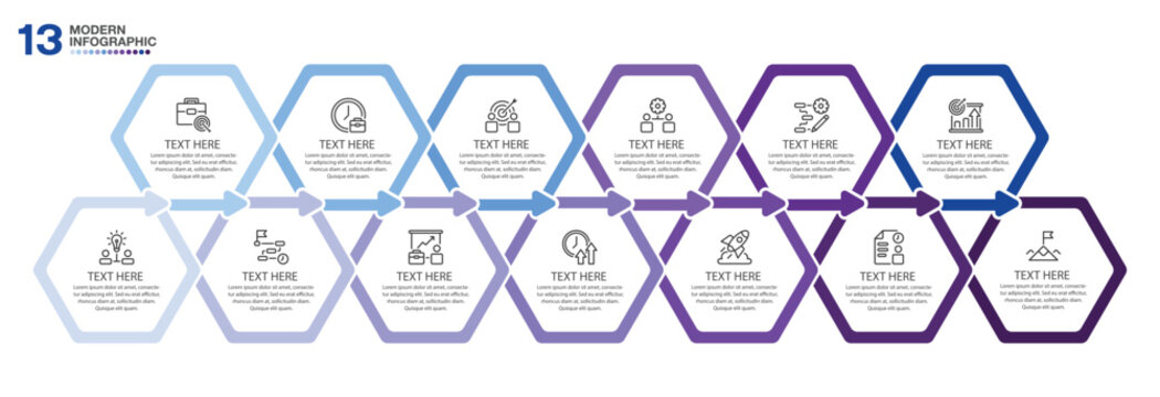 13 Step Workflow Infographic Template