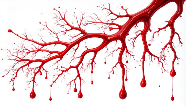 Abstract Red Veins Pattern Illustration Dripping Blood Concept Design