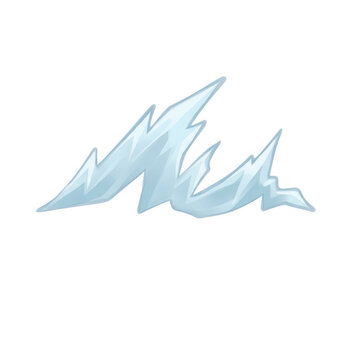 Ilustraci&oacute;n vectorial de un fragmento de hielo azul y congelado con picos afilados, elemento de dise&ntilde;o aislado sobre un fondo blanco.