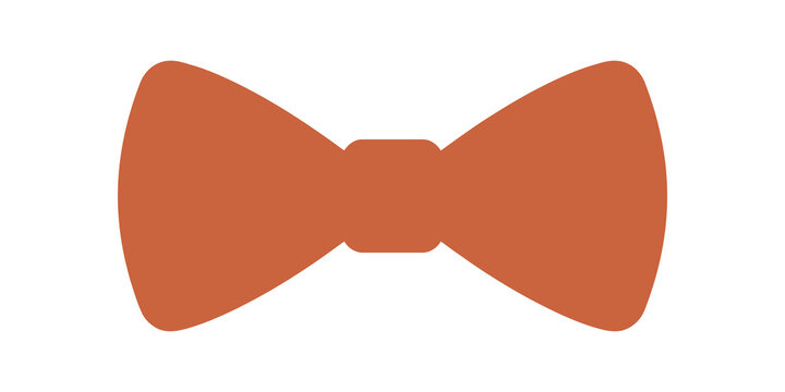 Orange bow tie silhouette for formal celebration and wedding graphics.
