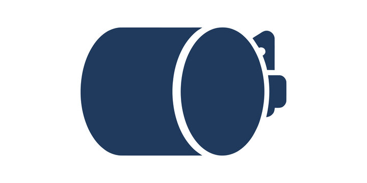 Dark blue chemical drum icon for industrial storage and safety signage.