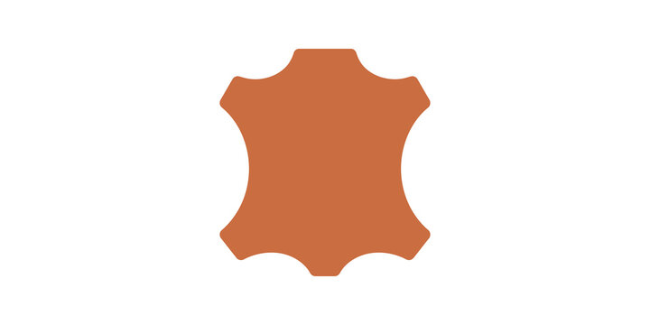 Orange leather hide material icon for fashion and craft manufacturing.