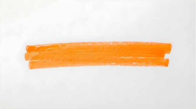 Bright orange highlighter marker stroke on a white paper background