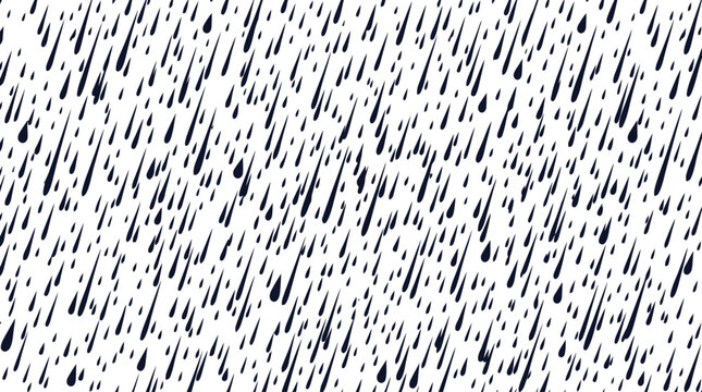 Heavy Raindrops Falling Vertically on Transparent Background Vector Illustration
