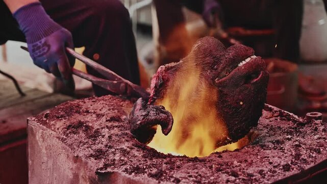 Uyghur Traditional Sheep Processing During Eid al Adha in Kashgar
