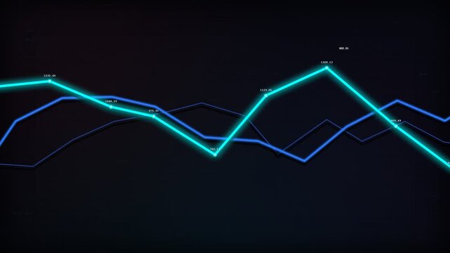 Digital Financial Data Charts and Stock Market Trends