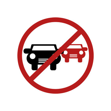 No Cars Prohibited Traffic Sign Icon Isolated on Transparent Background