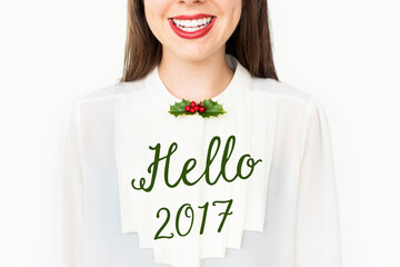 Naklejka premium Hello 2017 Fresh Best Start New Year