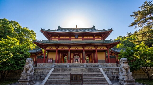 三光寺の伝統建築と境内 釜山 韓国 / Traditional Temple Architecture at Samgwangsa Temple Busan South Korea
