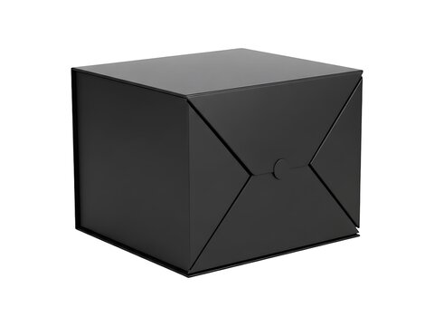 A minimalist black folding gift box presented against a clean white background