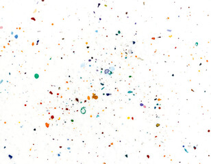 Fototapeta premium Off white paper texture with small colorful specks and flecks. Abstract grain noise and dot background for design or presentation