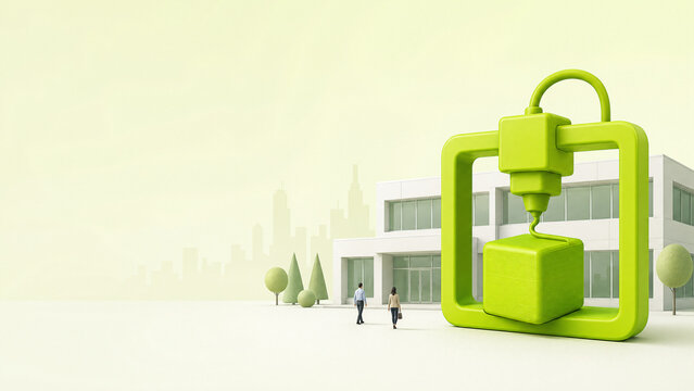 Rapid prototyping concept with 3d printer icon