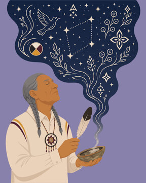 Indigenous Elder Smudging Ceremony with Celestial Smoke